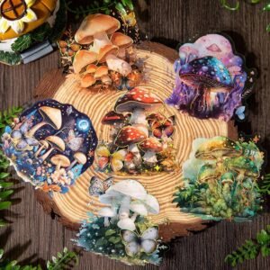 10 Pieces/Pack PET Mushroom Theme Stickers