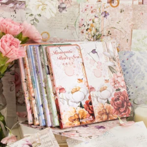 50 Pcs/Pack Romantic Flower Sea Series Paper