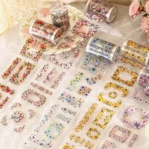 1 M/Roll Cut Film Tape Flower Painting Romantic Series