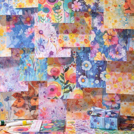30 Sheets/pack Blurred Flower Series Watercolor Background Material Paper