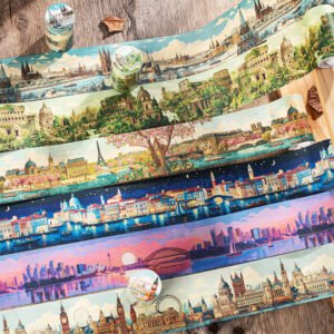 200M/1Roll Travel Scenery-Themed Washi Tape European Traveler Series