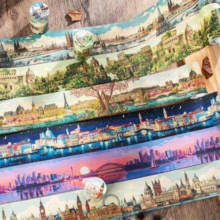 200M/1Roll Travel Scenery-Themed Washi Tape European Traveler Series