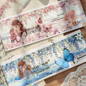 200M/Roll Ice Crystal Washi Tape Floral Enchantment Series