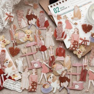 40 PCS Secure Embrace and Introspective Solitude PET Stickers