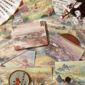 50 Sheets/pack Four Seasons Scenic Notes Non Adhesive Craft Paper