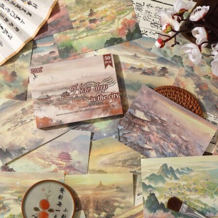 50 Sheets/pack Four Seasons Scenic Notes Non Adhesive Craft Paper
