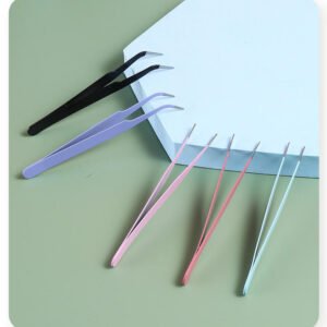 Colourful Mini Stainless Steel Tweezers - Pair
