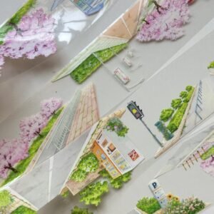 1M/Roll  Spring Splendor Along the Street PET Tape