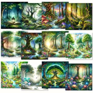 12 sheets Animal DIY Decor Paper Forest Scrapbook Background Pad for Junk Journal