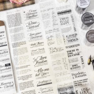 1 roll of tape Romantic Letters Series English Die-Cut