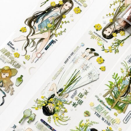Whisper of Summer PET Tape – Dreamy Floral Girls | 5.5cm x 1M
