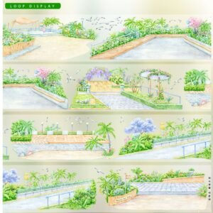 1M Sample Roll Serene Garden Path PET Tape - 7cm * 100 cm